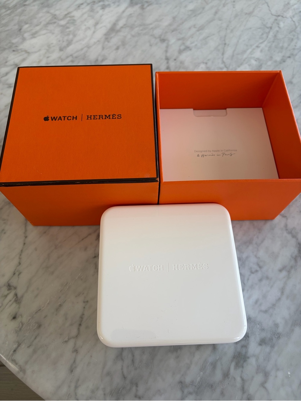Apple Watch Hermès Packaging Set - Orange and White